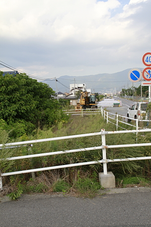 雑草だらけの築堤跡