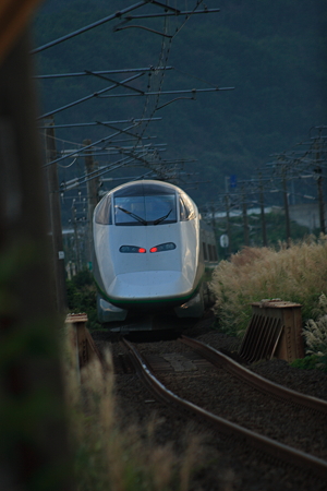Ｅ３系２０００番台　かみのやま温泉駅付近高松踏切