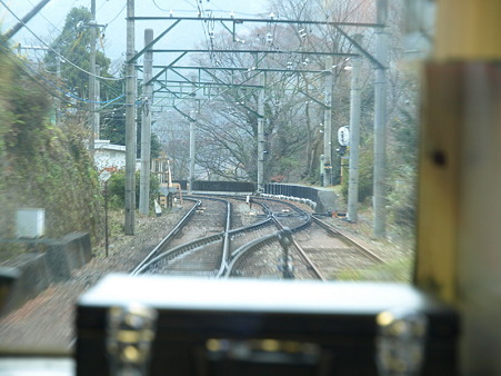 箱根登山電車の車窓(仙人台信号場)